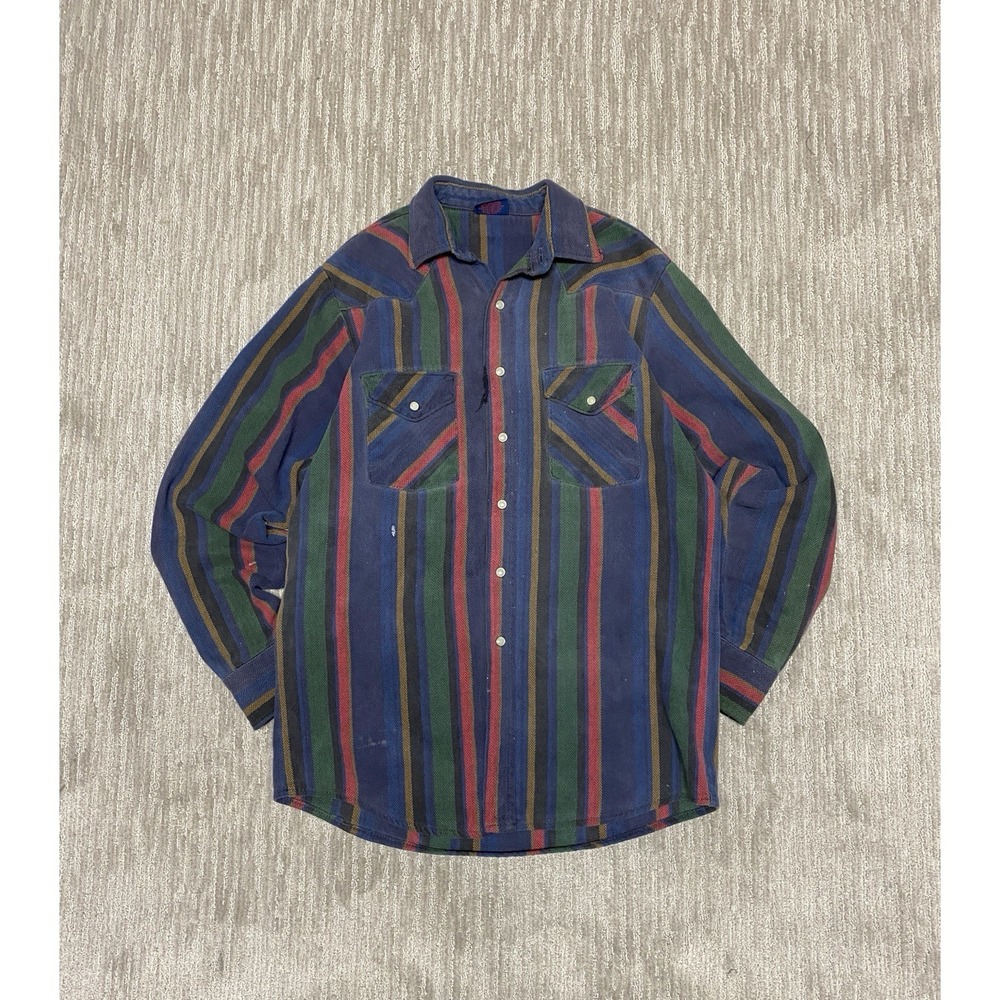 Vintage multi coloured stripped button up Dakota flannel shirt